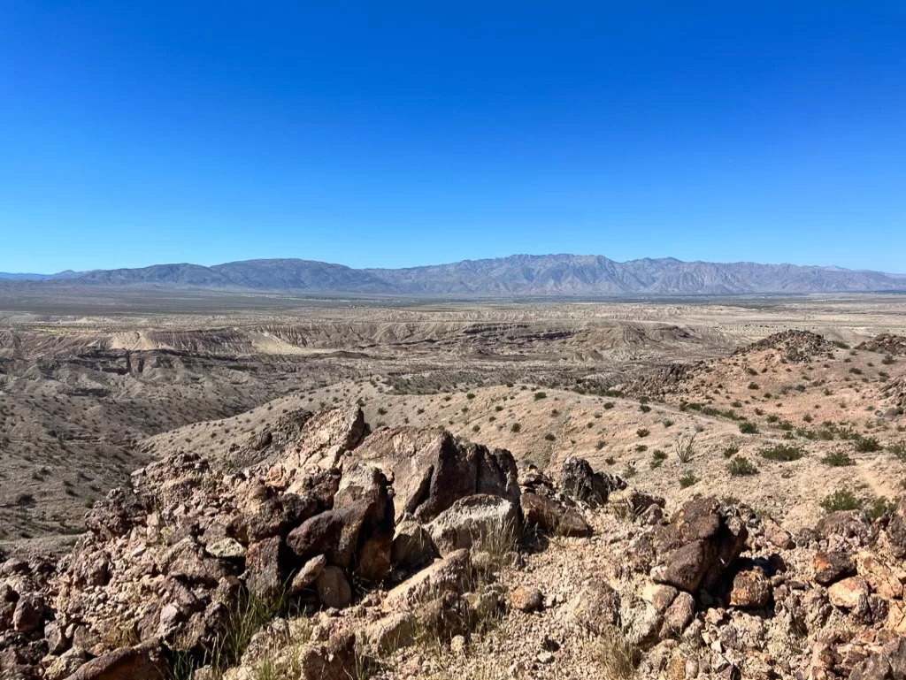 Looking out at the Anza-Borrego Desert from the West Butte Trail. 