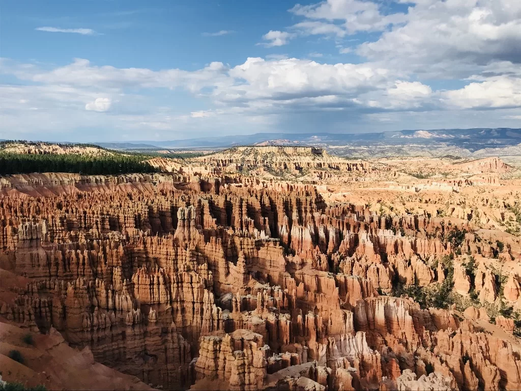 Bryce Canyon National Park's hoodoos from a high vantage point. 