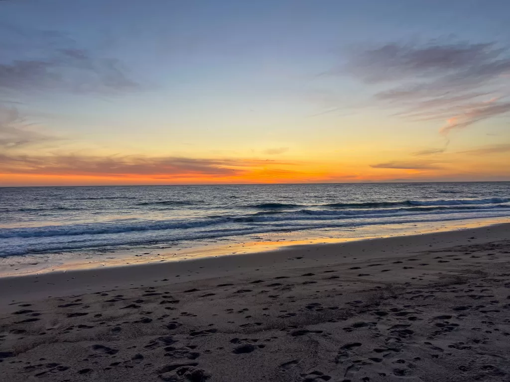 The sunset over the pacific ocean during our Point Mugu State Park camping trip. 