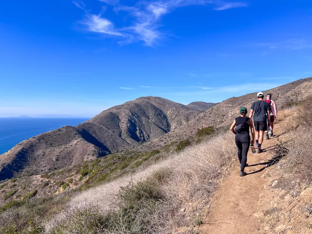 Hiking the backbone trail, with the Santa Monica Mountains around us and the pacific ocean below us. 