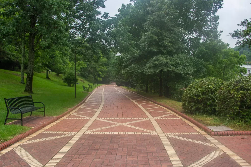 Walking along the Grand Promenade trail. 