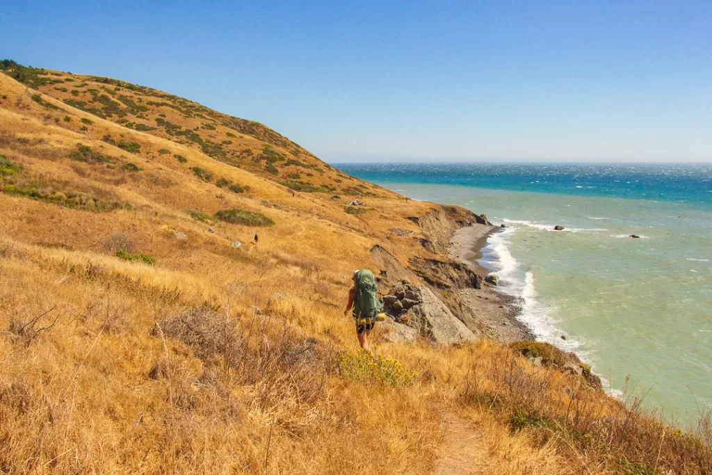 Hikers hiking the Lost Coast Trail.