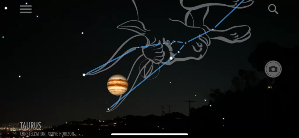 A screenshot of SkyView, one of the best outdoor apps. 