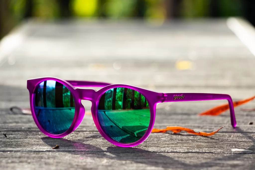 A pair of Goodr sunglasses, one of the best outdoor gifts under $50. 