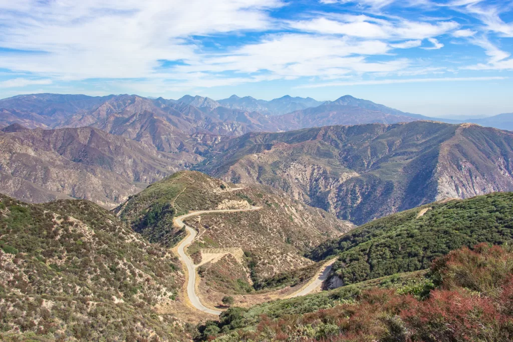 Big Tujunga Canyon Road and the San Gabriel Mountains. 