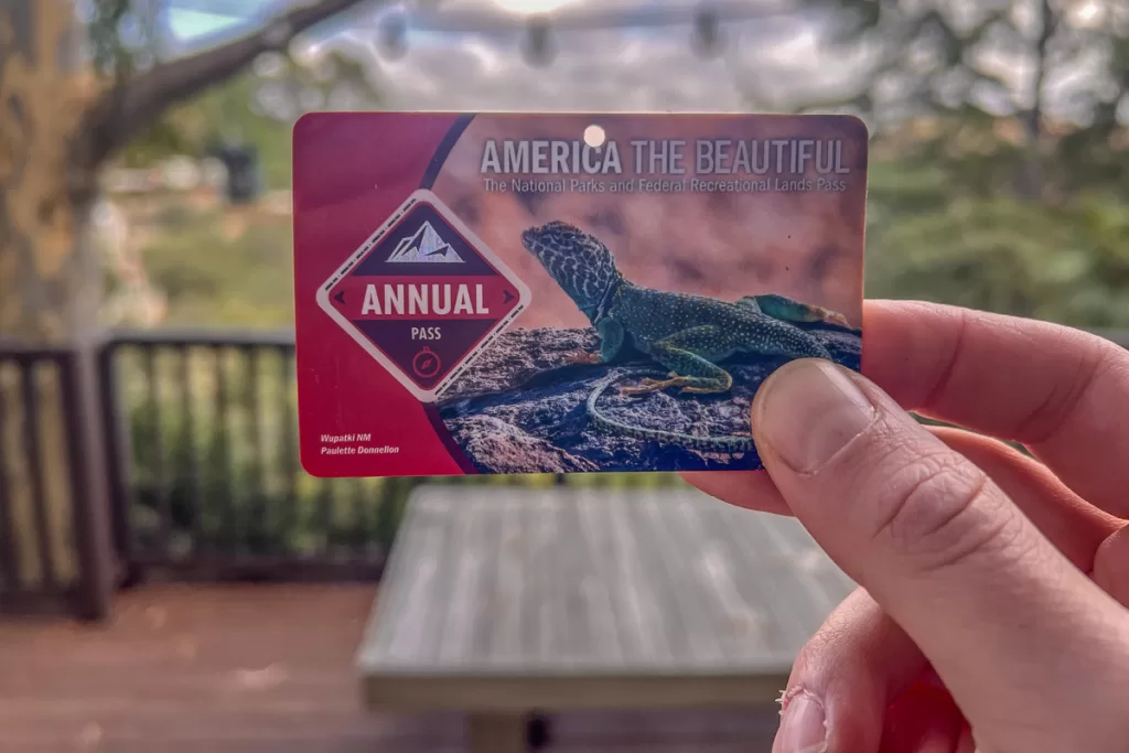 The America the Beautiful pass, which allows you to adventure outdoors on a budget buy covering the entrance fee of most federal lands.