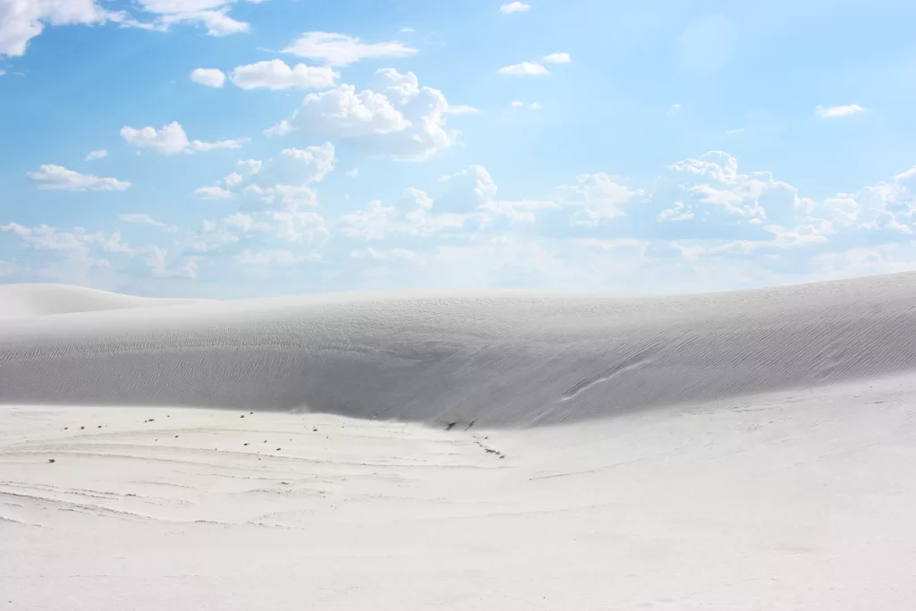 White Sands National Park sand dunes. 