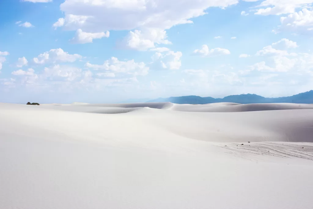 sand dunes at White Sands National Park.