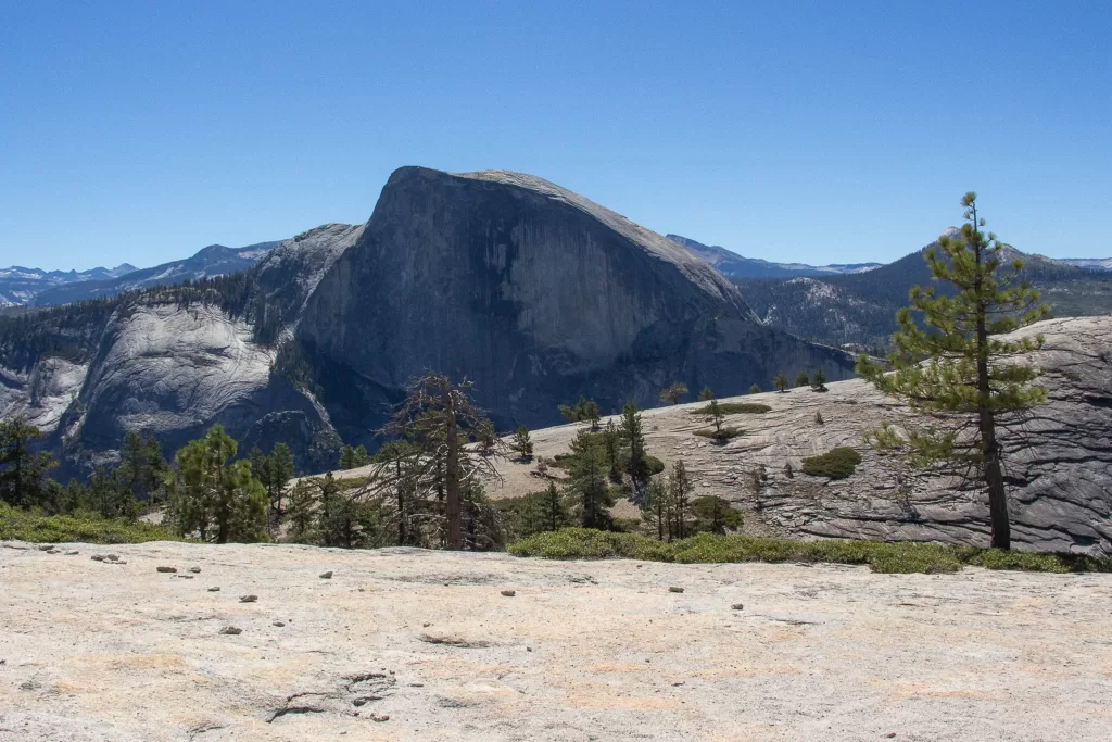 A picture of Half Dome from North Dome.