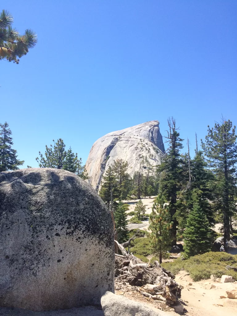 A view of half dome from the half dome trail.